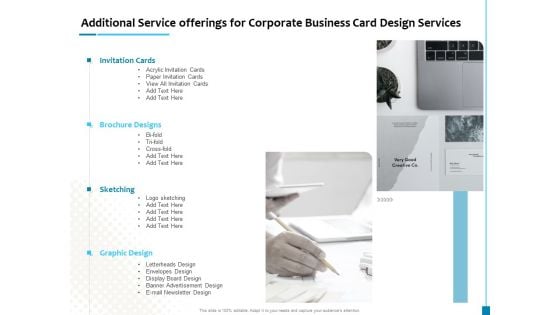 Business Card Design Services Additional Service Offerings For Corporate Business Card Design Services Designs PDF