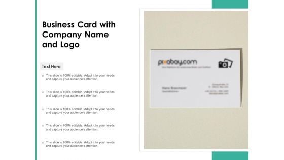 Business Card With Company Name And Logo Ppt PowerPoint Presentation Gallery Influencers PDF