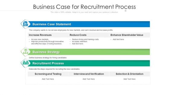 Business Case For Recruitment Process Ppt Infographic Template Graphics Example PDF