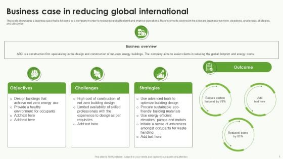 Business Case In Reducing Global International Summary PDF