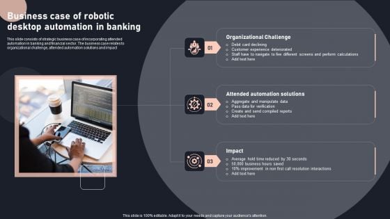 Business Case Of Robotic Desktop Automation In Banking Infographics PDF