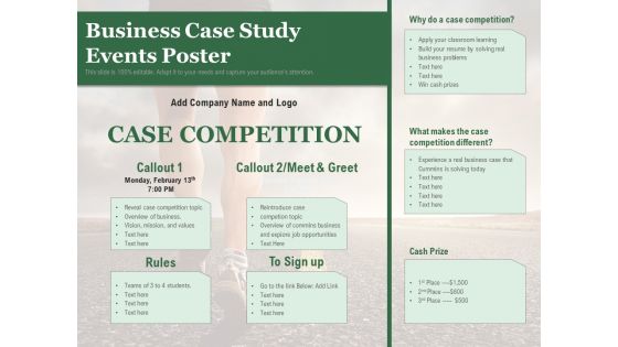 Business Case Study Events Poster Ppt PowerPoint Presentation Gallery Slide Download PDF