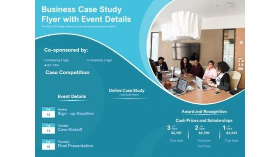 Business Case Study Flyer With Event Details Ppt PowerPoint Presentation File Rules PDF