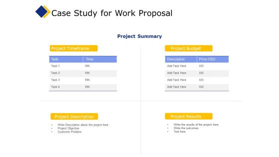 Business Case Study For Work Proposal Ppt Infographic Template Slide PDF