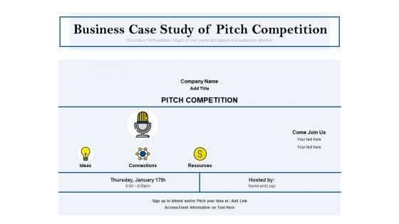 Business Case Study Of Pitch Competition Ppt PowerPoint Presentation Gallery Objects PDF