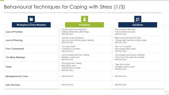 Business Change And Stress Administration Methods Behavioural Techniques Portrait PDF