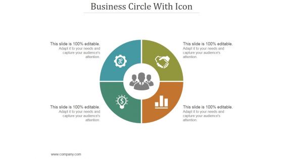 Business Circle With Icon Ppt PowerPoint Presentation Tips