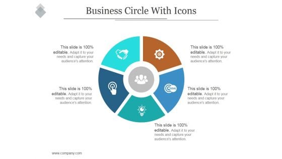 Business Circle With Icons Ppt PowerPoint Presentation Ideas