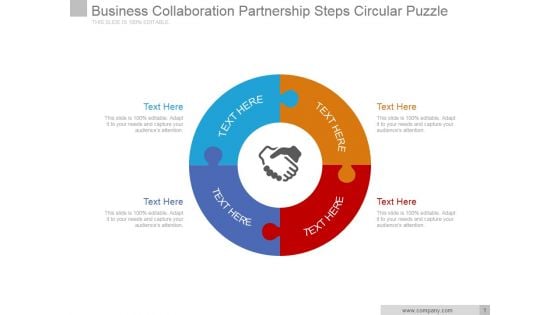 Business Collaboration Partnership Steps Circular Puzzle Ppt PowerPoint Presentation Images
