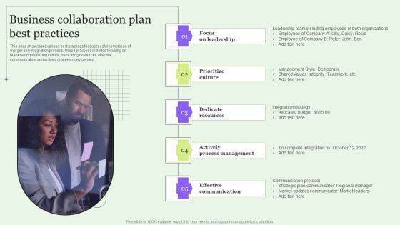 Business Collaboration Plan Best Practices Background PDF Business Collaboration Plan Best Practices Background PDF