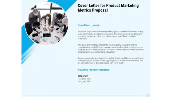 Business Commodity Market KPIS Cover Letter For Product Marketing Metrics Proposal Guidelines PDF