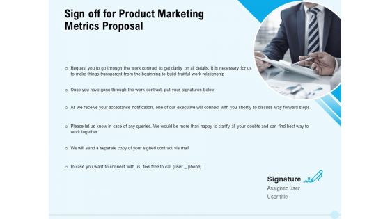 Business Commodity Market KPIS Sign Off For Product Marketing Metrics Proposal Background PDF Business Commodity Market KPIS Sign Off For Product Marketing Metrics Proposal Background PDF