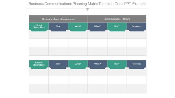 Business Communications Planning Matrix Template Good Ppt Example