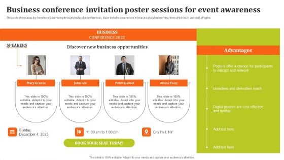 Business Conference Invitation Poster Sessions For Event Awareness Ppt Model Mockup PDF Business Conference Invitation Poster Sessions For Event Awareness Ppt Model Mockup PDF