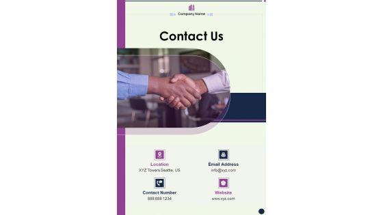 Business Consulting Service Proposal Contact Us One Pager Sample Example Document