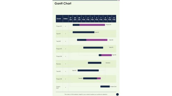 Business Consulting Service Proposal Gantt Chart One Pager Sample Example Document