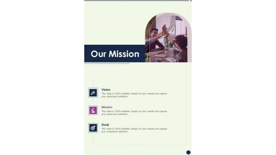 Business Consulting Service Proposal Our Mission One Pager Sample Example Document Business Consulting Service Proposal Our Mission One Pager Sample Example Document