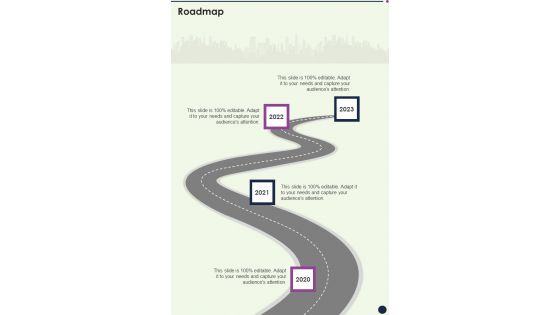 Business Consulting Service Proposal Roadmap One Pager Sample Example Document