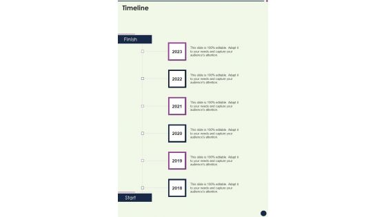 Business Consulting Service Proposal Timeline One Pager Sample Example Document