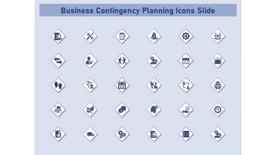 Business Contingency Planning Icons Slide Ppt PowerPoint Presentation Professional Slide PDF