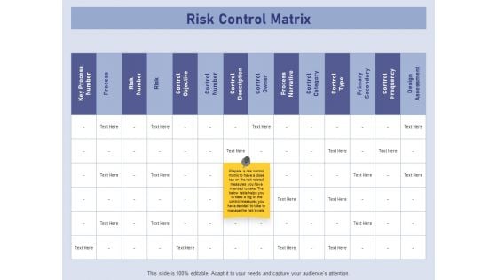 Business Contingency Planning Risk Control Matrix Ppt PowerPoint Presentation File Grid PDF