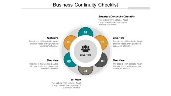 Business Continuity Checklist Ppt PowerPoint Presentation Portfolio Deck Cpb