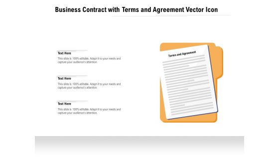 Business Contract With Terms And Agreement Vector Icon Ppt PowerPoint Presentation Gallery Example File PDF