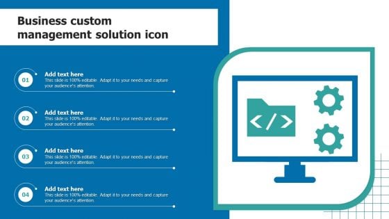 Business Custom Management Solution Icon Structure PDF