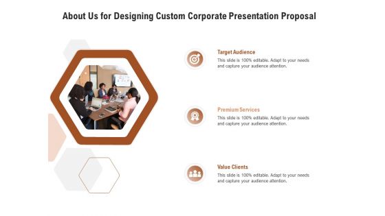 Business Customizable About Us For Designing Custom Corporate Presentation Proposal Graphics PDF