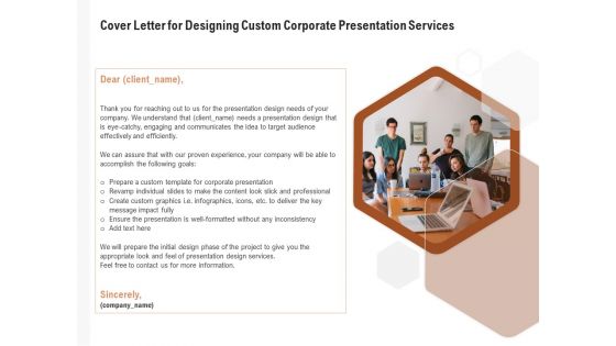Business Customizable Cover Letter For Designing Custom Corporate Presentation Services Professional PDF Business Customizable Cover Letter For Designing Custom Corporate Presentation Services Professional PDF
