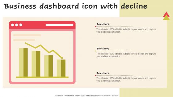 Business Dashboard Icon With Decline Formats PDF