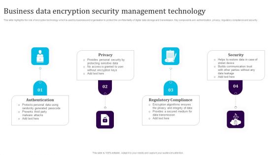 Business Data Encryption Security Management Technology Ideas PDF