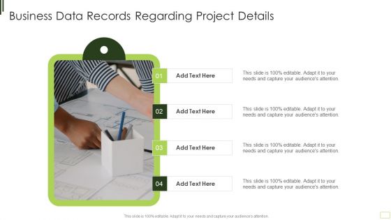 Business Data Records Regarding Project Details Inspiration PDF