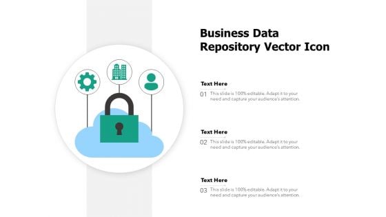 Business Data Repository Vector Icon Ppt PowerPoint Presentation Gallery Guide PDF