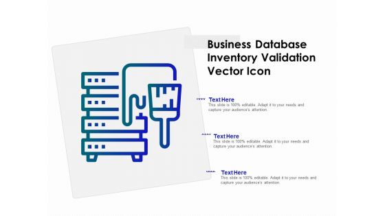 Business Database Inventory Validation Vector Icon Ppt PowerPoint Presentation File Professional PDF