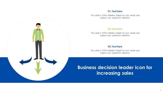 Business Decision Leader Icon For Increasing Sales Ppt Professional Infographic Template PDF