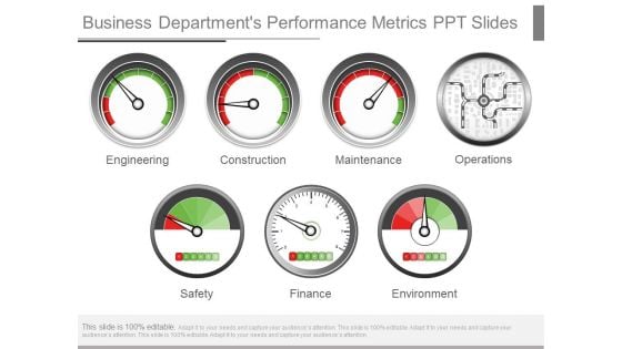 Business Departments Performance Metrics Ppt Slides