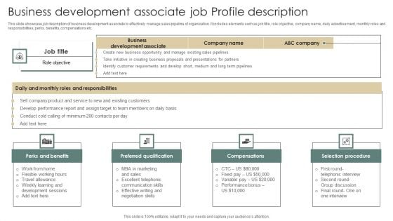 Business Development Associate Job Profile Description Rules PDF
