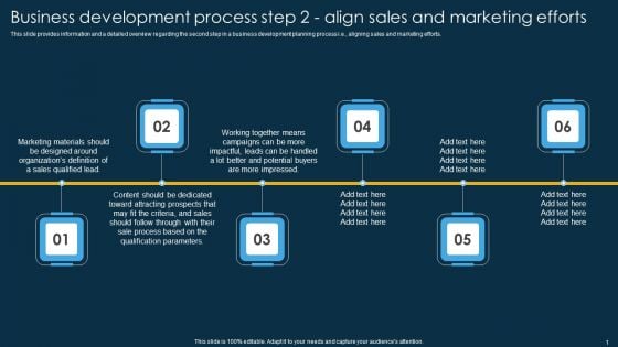 Business Development Process Step 2 Align Sales And Marketing Efforts Ppt PowerPoint Presentation File Layouts PDF