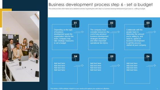 Business Development Process Step 6 Set A Budget Ppt PowerPoint Presentation File Example PDF