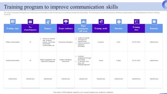 Business Development Program Training Program To Improve Communication Skills Brochure PDF Business Development Program Training Program To Improve Communication Skills Brochure PDF