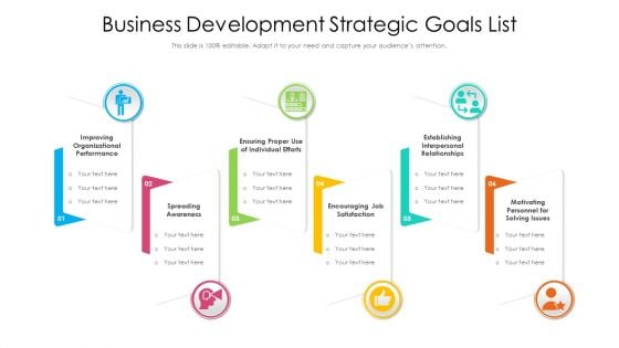 Business Development Strategic Goals List Ppt Ideas Good PDF