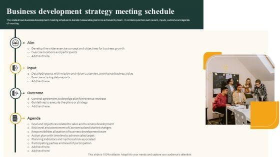 Business Development Strategy Meeting Schedule Ppt Inspiration Influencers PDF