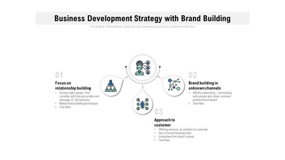 Business Development Strategy With Brand Building Ppt PowerPoint Presentation Icon Examples