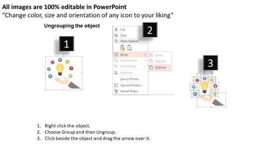 Business Diagram Icons Around Bulb For Strategy And Innovation Presentation Template