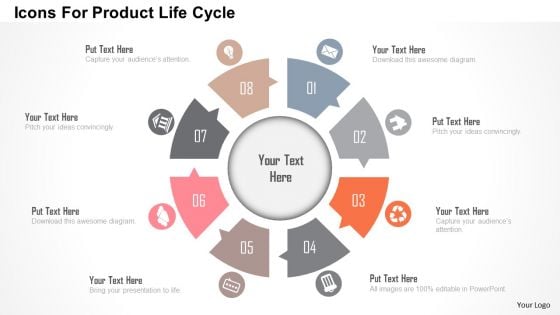 Business Diagram Icons For Product Life Cycle Presentation Template