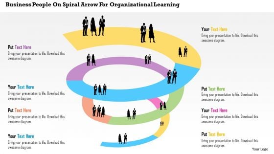 Business Diagram People On Spiral Arrow For Organizational Learning Presentation Template