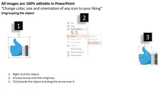 Business Diagram Thumbs Up Hand Icons For Services Marketing Presentation Template