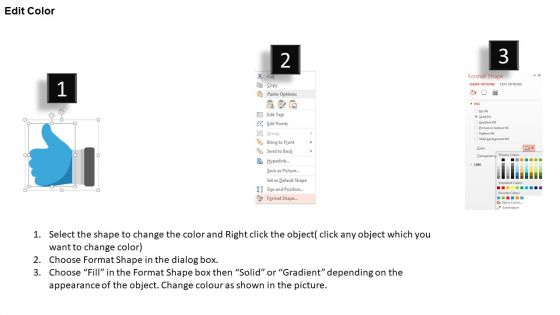 Business Diagram Thumbs Up Hand Icons For Services Marketing Presentation Template