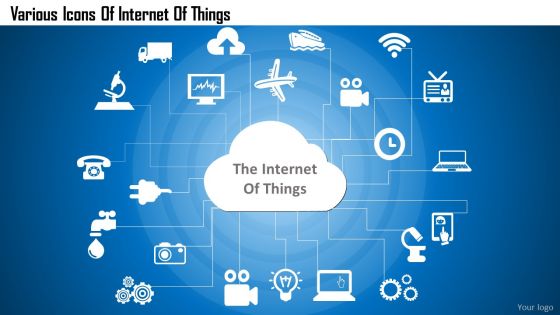 Business Diagram Various Icons Of Internet Of Things Presentation Template